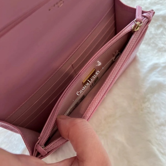 22S CHANEL Pick Me Up 💗 WOC Wallet On Chain Pink Caviar Bag Gold Top Handle - Picture 9 of 9